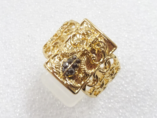 JAPANESE KIMONO / ANTIQUE COLORED STONE RING (SIZE 23.5)